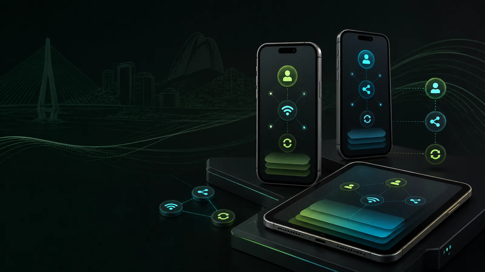 Acesso móvel do mzmz em dispositivos iOS e Android